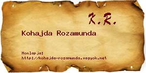 Kohajda Rozamunda névjegykártya
